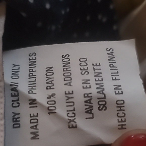 Vintage Navy Polka Dot V-neck Back Cut Out Strap Front Split Dress SZ 7/8 - Picture 16 of 16